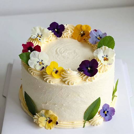 Elegant Buttercream Cake with Edible Flowers