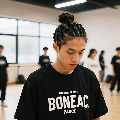 Braided Bun Streetwear Fashion Portrait