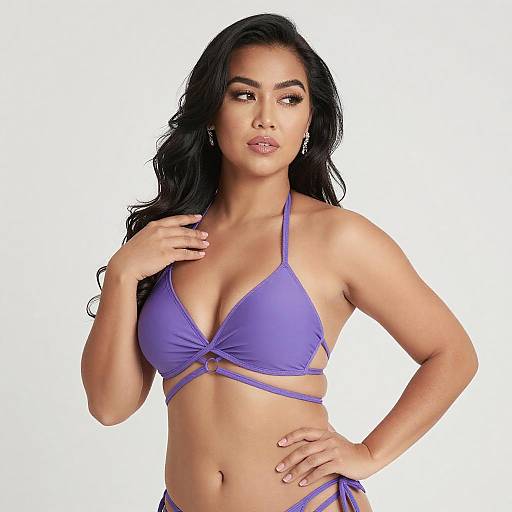 Confident Curvy Asian Woman in Bikini