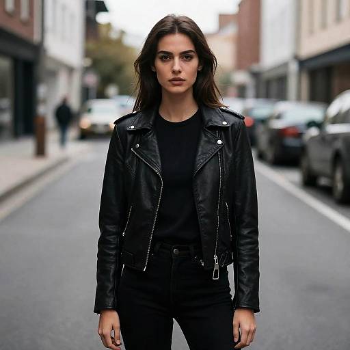 Villainous Woman in Black Leather