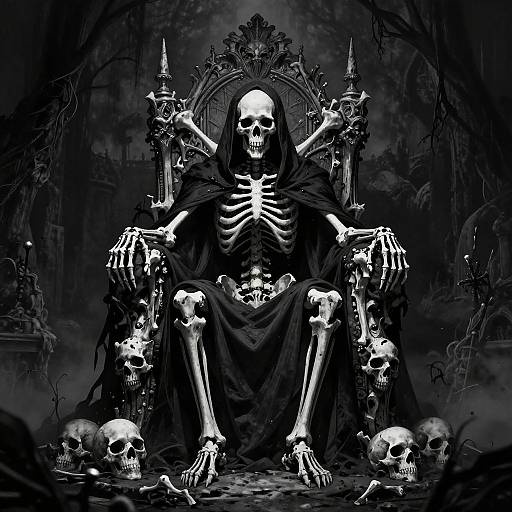 Dark Metal Skeletal Lich Illustration