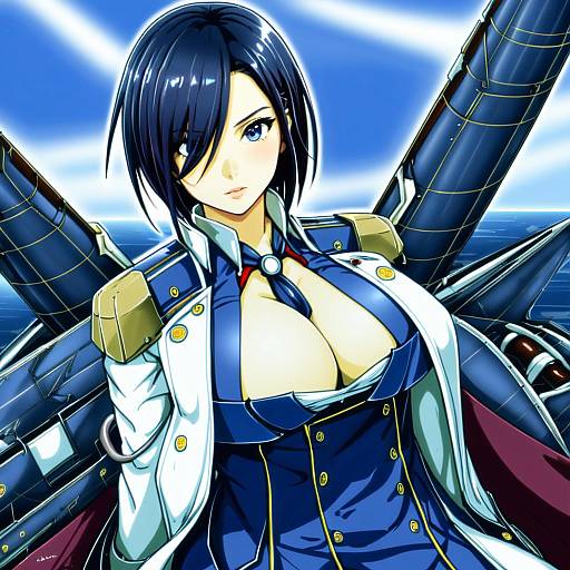 Illustration of Ark royal (azur lane), azur lane in the style of Amano chiharu