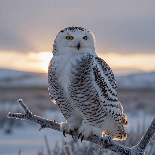 Chilly Dawn: Snowy Owl in Alaska