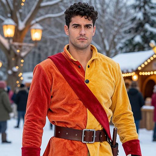 Portrait of Man at Winter Festival