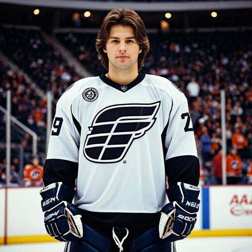 Young Male Hockey Player in White Jersey
