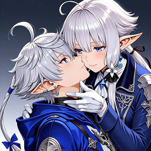 Illustration of Alphinaud leveilleur, final fantasy in the style of Yamashita shun'ya