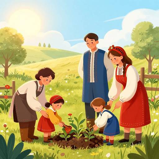 Russian Family Values in Garden