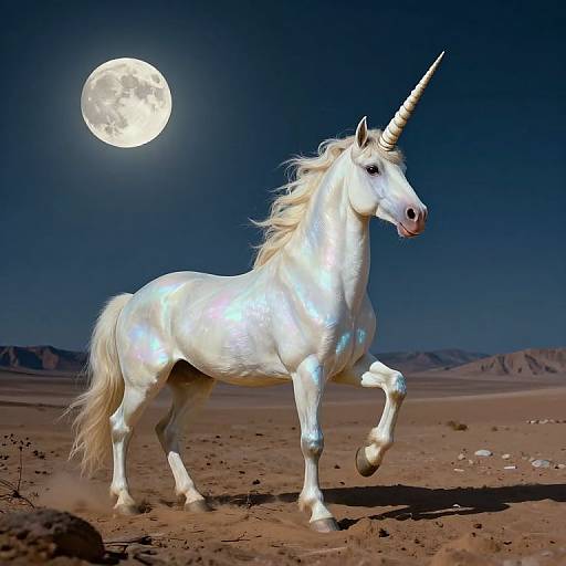 Surreal Unicorn in Dreamlike Desert
