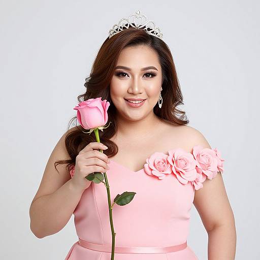 Plus Size Rose Fairy in Pink Dress