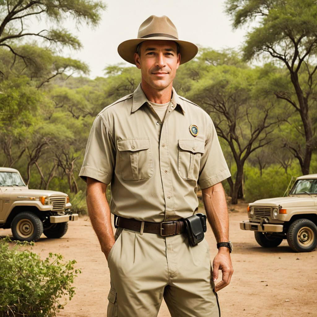 Safari-Inspired Portrait of a Grinning Ranger