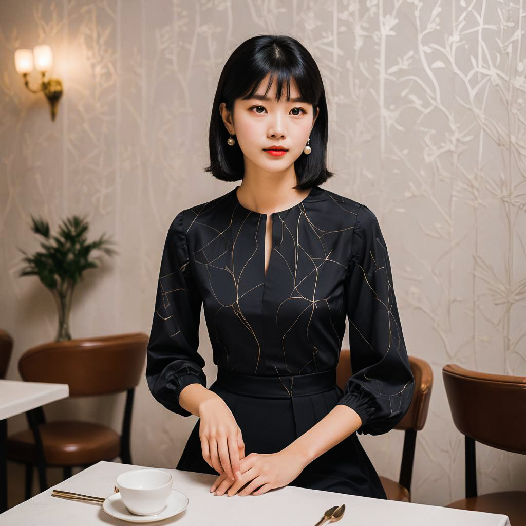 Elegant Dinner Date Photoshoot with a Shy Lady