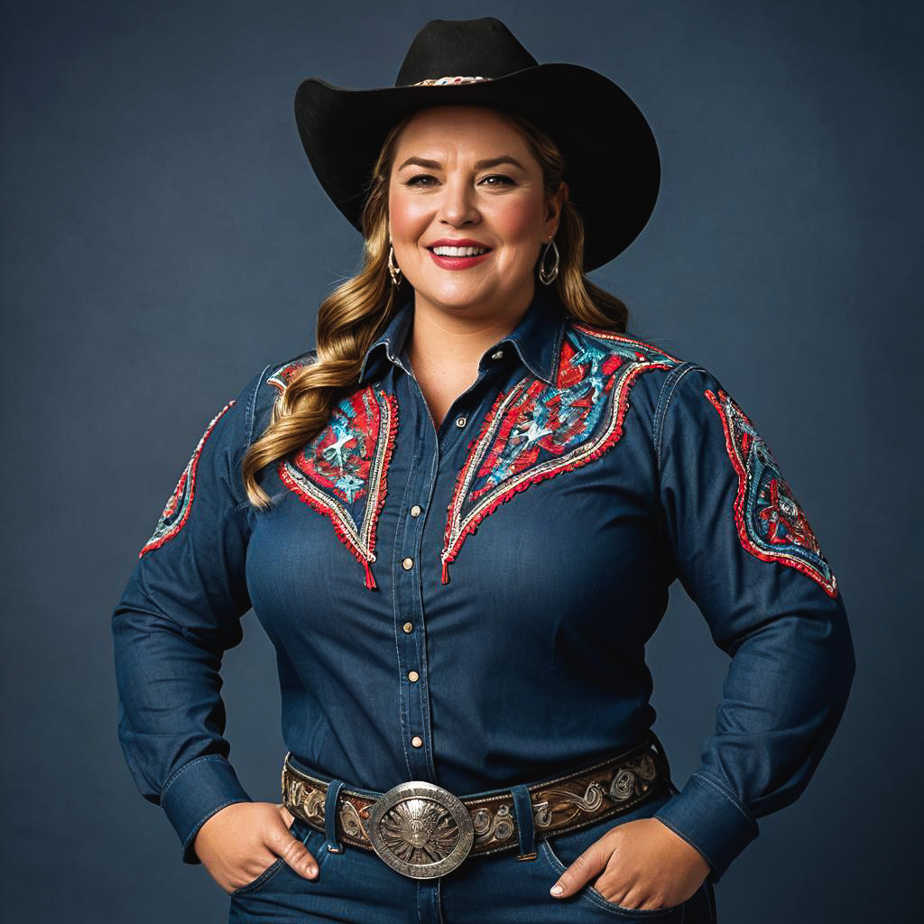 Plus-Size Cowgirl: Rodeo Fan Photo Shoot