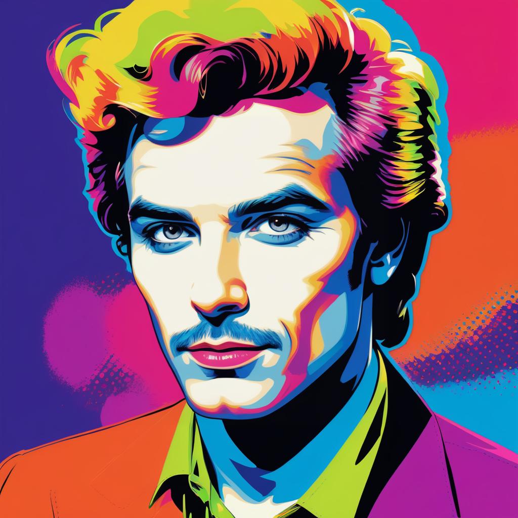 Bold Pop Art Portrait of Iconic Actor