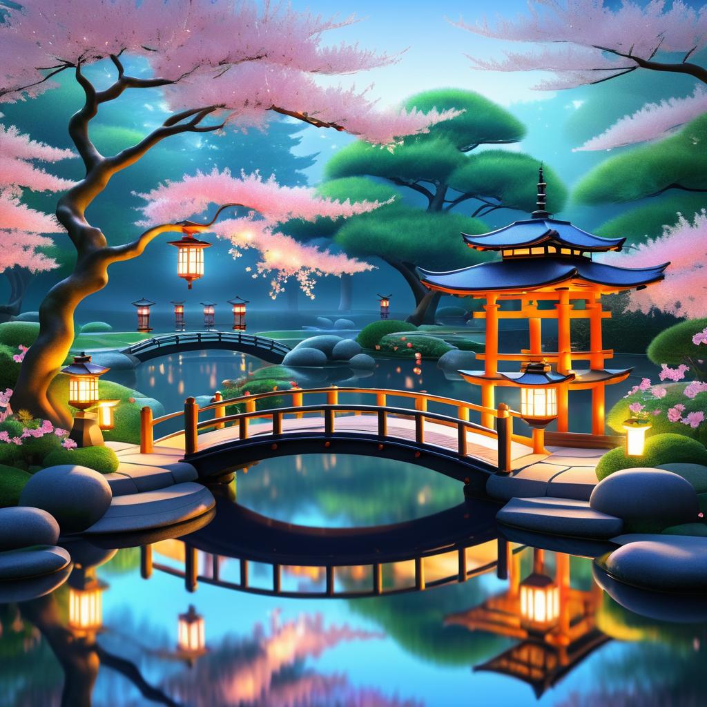 Tranquil Japanese Garden with Koi Pond