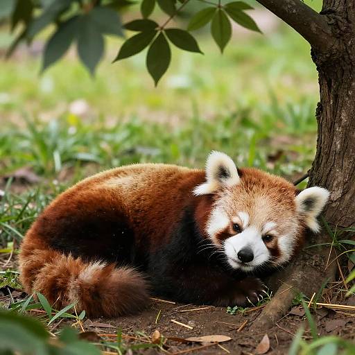 Baby Brown Panda Resting Peacefully