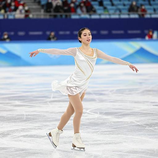 Cinematic Wide-Angle Figure Skater Spin