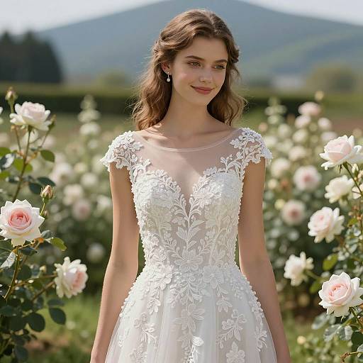 Romantic Embroidery in Blooming Garden