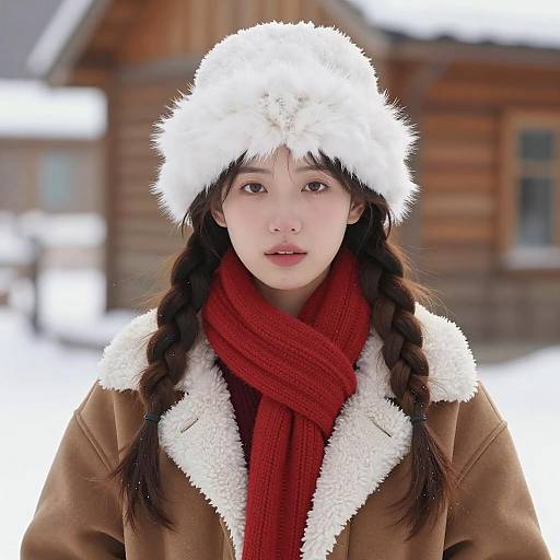 Winter Fashion Portrait of Young Woman