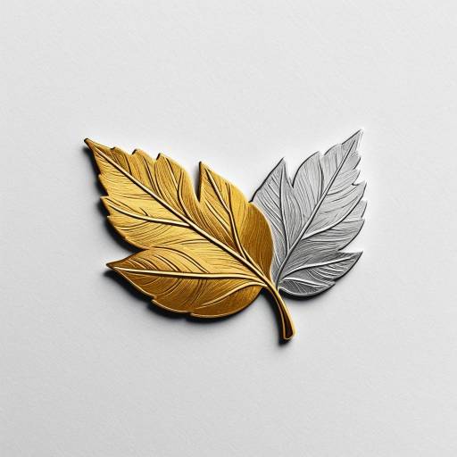Elegant Gold and Silver Leaf Logo Design