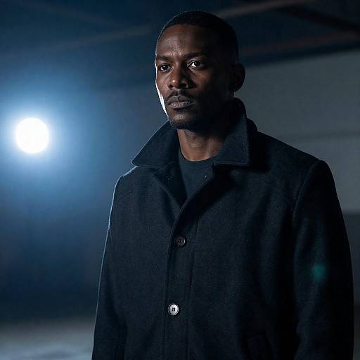 Dramatic Portrait in Blue-Toned Factory