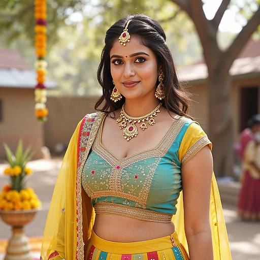 Indian Woman in Festival Lehenga