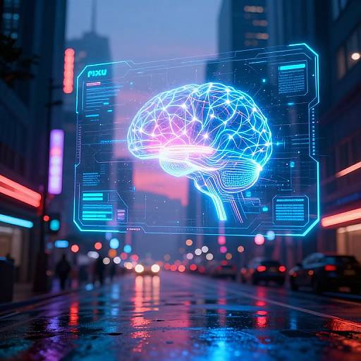 Cyberpunk City Neural Network Scene