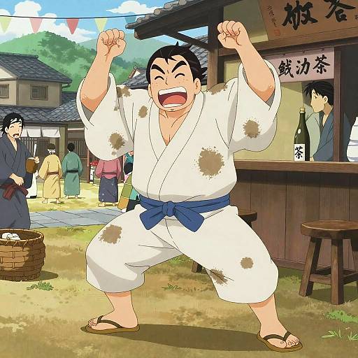 Jovial Sake Brewer's Festive Stumble