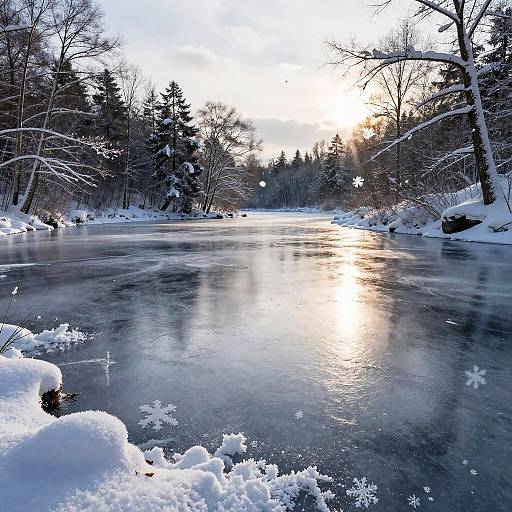 Frozen Lake Winter Landscape