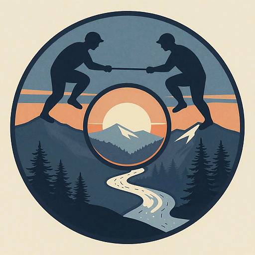 Retro Appalachian Cavers Silhouette