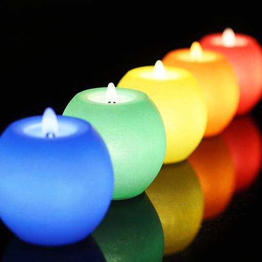 Colorful Spherical LED Candles with Reflection