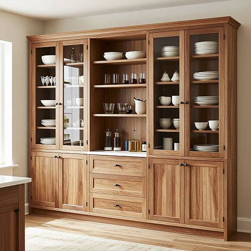 Large Wood Kitchen Pantry Cabinets Design