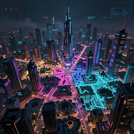 Cyberpunk Dystopian City Map