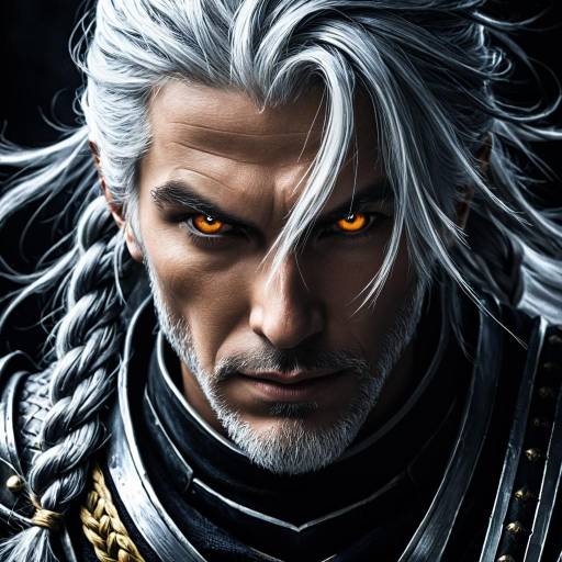 Silver-Haired Anime Swordsman Close-Up