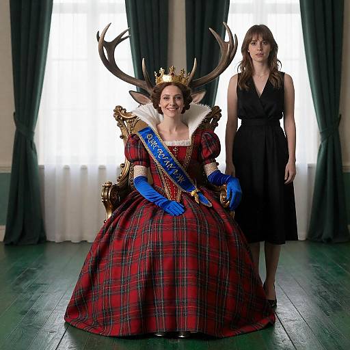 Regal Queen Seated on Ornate Throne