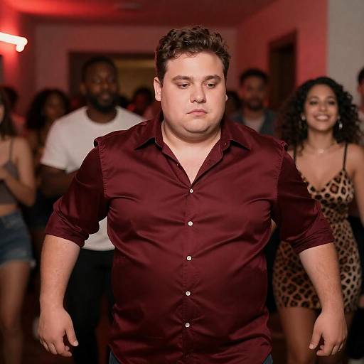 Dramatic Dance in Red Glow