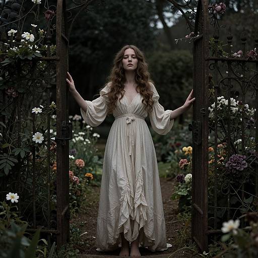Gothic Ethereal Woman in Dream Garden