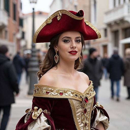 Regal Musketeer Woman at Venice Carnival