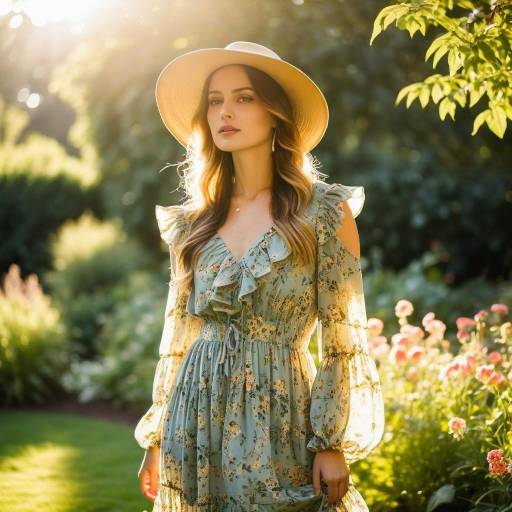 Serene Garden Portrait in Golden Hour