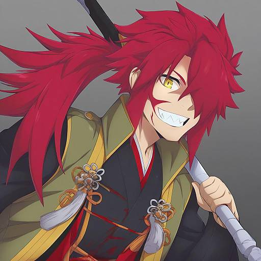 Illustration of Mori nagayoshi (fate), fate (series) in the style of Chuunioniika