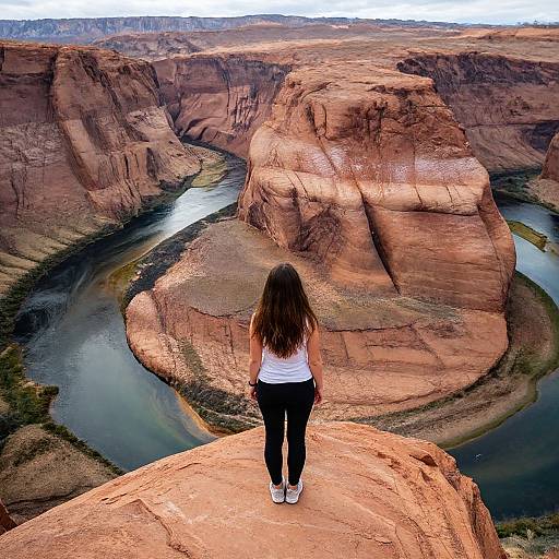 Woman Standing at Horseshoe Bend Edge
