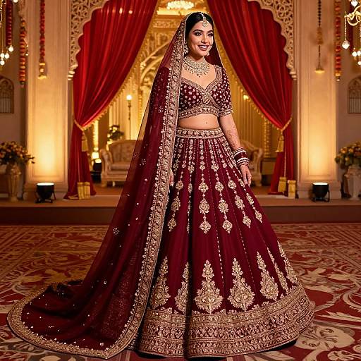 Glamorous Wine-Colored Indian Wedding