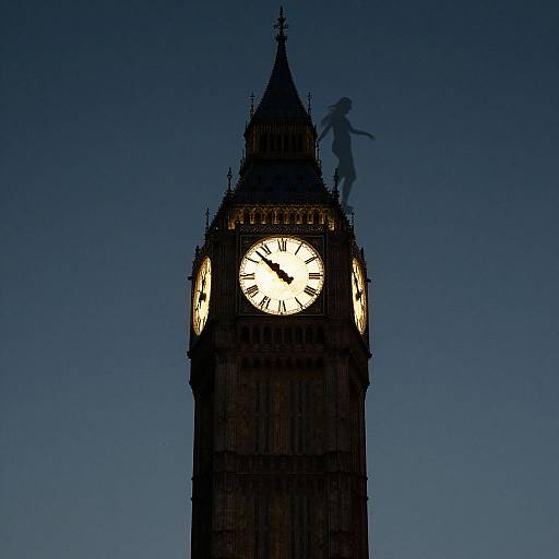 Surreal Clocktower with Three Faces