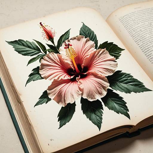 Antique Botanical Illustration of Feathered Hibiscus