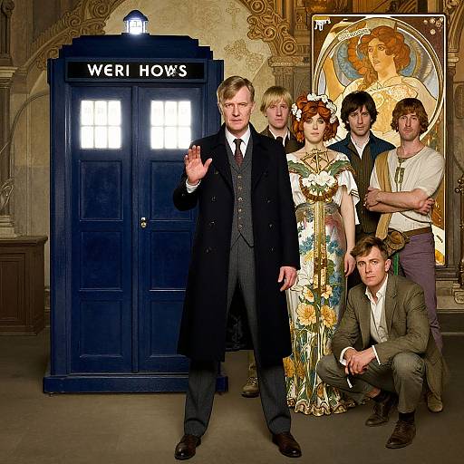 Fifth Doctor Next to TARDIS Portrait
