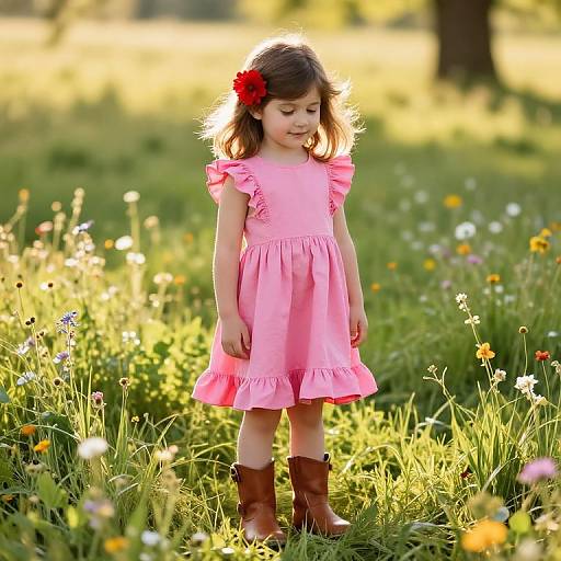 Joyful Young Girl in Meadow