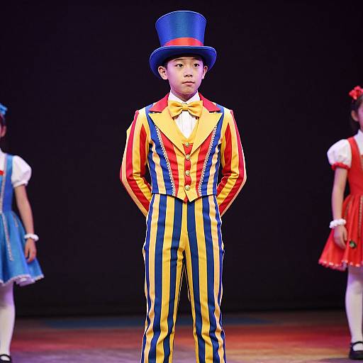 Circus Ringmaster in Striped Costume