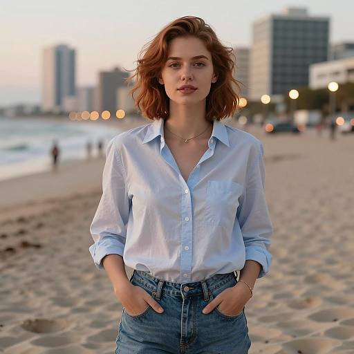 Confident Young Woman at Golden Hour