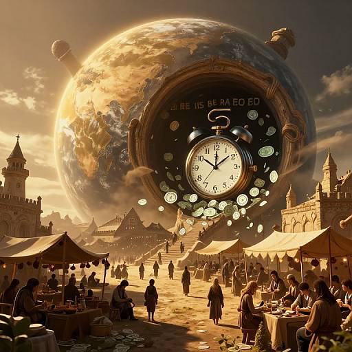 Medieval Market Inside a Planet