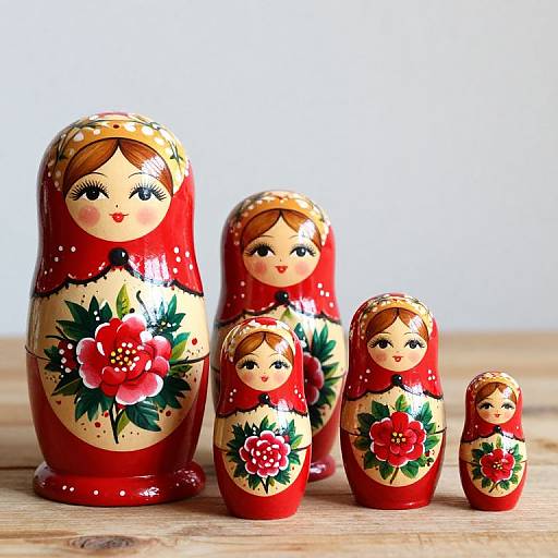 Intricately Painted Russian Nesting Dolls