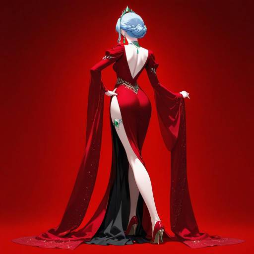 Elegant Woman in Red Dress with Tiara Elegant Woman in Red Dress with Tiara